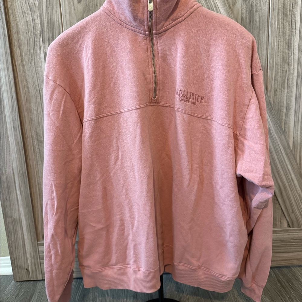 Hollister California Pink Quarter-Zip Pullover – Size L